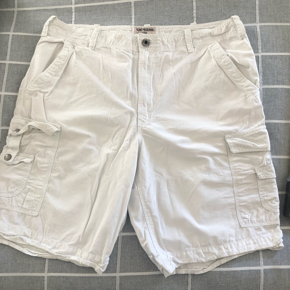 Express Cargo shorts - white in color - well traveled.